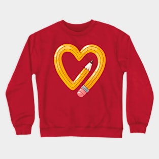 Yellow Pencil Heart Crewneck Sweatshirt